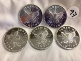 Lot of 5 Pieces Collector 1 oz /each coin 5 oz. Total Silver Sunshine Minting Silver Round Coins