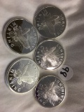 Lot of 5 Pieces Collector 1 oz /each coin 5 oz. Total Silver Sunshine Minting Silver Round Coins