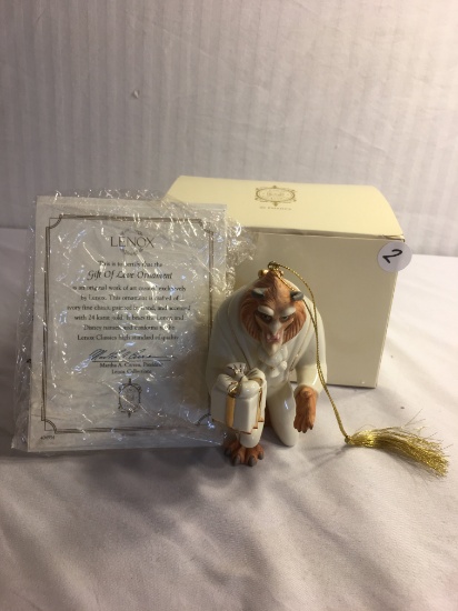 Lenox  Classic Disney Gift Of Love Beast Christmas Ornament  #6340491 Box Size:6x4.5"