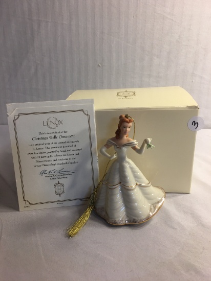 Lenox Classic Disney Christmas Belle Ornament SKU 6279509 Box Size: 5" Tall by 7"Width