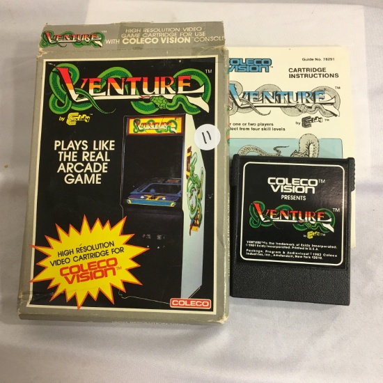 Collector Vintage 1981  ColecoVision Caleco Game "Venture" By Exity Game