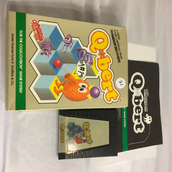 Collector Vintage A Video Game Cartridge From Parker Brothers Q, Bert Arcade Game Series