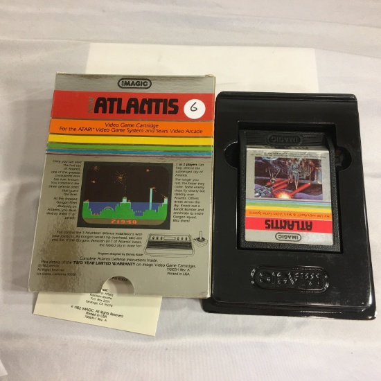 Collector Vintage Imagic New Atlantis Video Game Cartridge For Atari