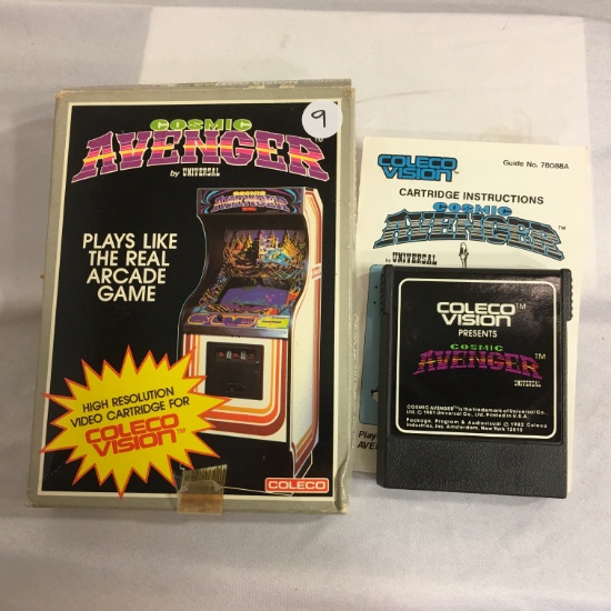 Collector Vintage 1982  ColecoVision Caleco Game "Cpsmic Avenger By Universal