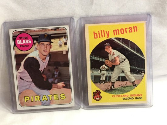 Lot of 2 Pcs Collector Vintage Sports Baseball Trading Cards Steve Blass and Billy Moran Sports Card