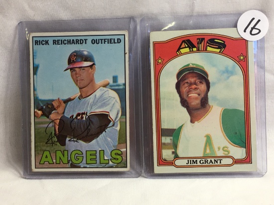 Lot of 2 Pcs Collector Vintage Sports Baseball Trading Cards Jim Grant and Rick Reichardt Sport Card