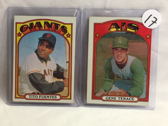 Lot of 2 Pcs Collector Vintage Sports Baseball Trading Cards Gene Tenace and Tito Fuentes Sport Card