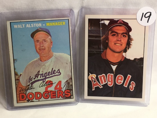 Lot of 2 Pcs Collector Vintage Sports Baseball Trading Cards Walt Alston and Frank daryl Tanana Card