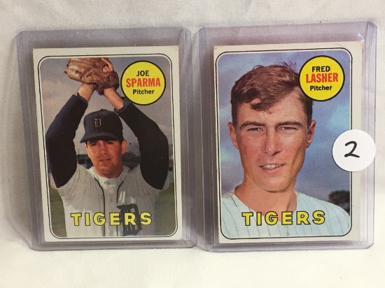 Lot of 2 Pcs Collector Vintage Sports Baseball Trading Cards Fred Lasher and Joe Sparma Sport Cards