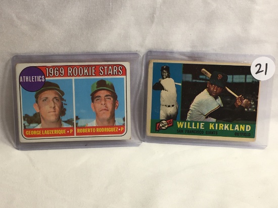 Lot of 2 Pcs Collector Vintage Sports Baseball Trading Cards Willie Kirland and 1969 Rookie Stars Ca