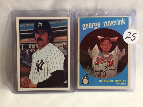 Lot of 2 Pcs Collector Vintage Sports Baseball Trading Cards George Zuverink and James Augustus Card