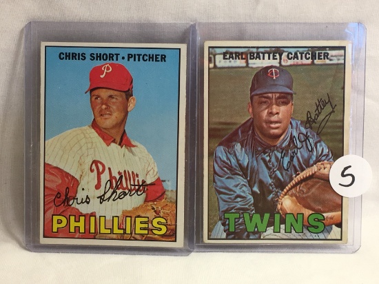 Lot of 2 Pcs Collector Vintage Sports Baseball Trading Cards Earl Battey and Chris Short Sports Card