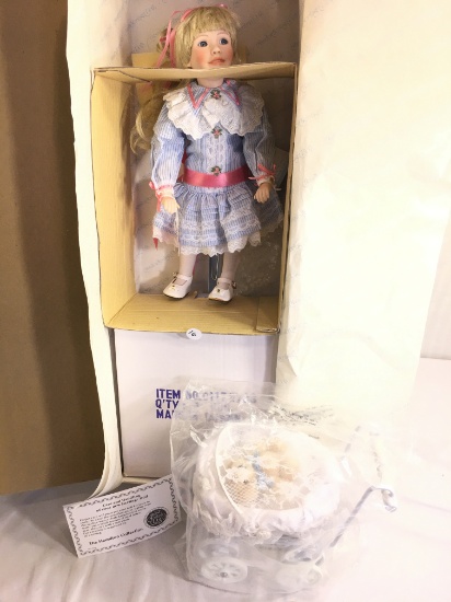 Collector Hamilton Heritage Doll " Rebecca" A Delightful Porcelain Doll Scupted By Esteban