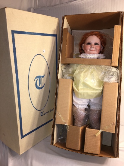 Collector Vintage Redhead Girl Porcelain Doll By Judith Turner Ltd. Edition #258 Box: 30"x14"