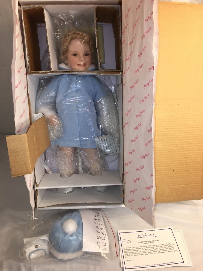 Collector Danbury Mint The Shirley Temple "Sunday Best" Porcelain Doll Box: 20"x9.5"