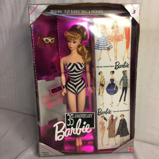 Collector Mattel Barbie Doll 35th Anniversary 1959 Barbie doll and Package 13"Tall Box Size