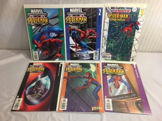 Lot of 6 Pcs Collector Marvel Comics Ultimate Spider-man Comic Books No.1.2.3.4.5.6.