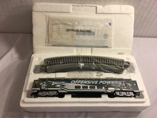 Collector Hawthorne Village Bachmann Eagles Touchdown Dome Car Ho Gauge Train Box: 14"x7"