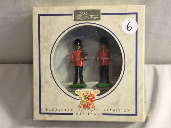 Collector 1993 Britains Coldstream Guards Hand Painted Metal Model Marching Figures 2.5" tall