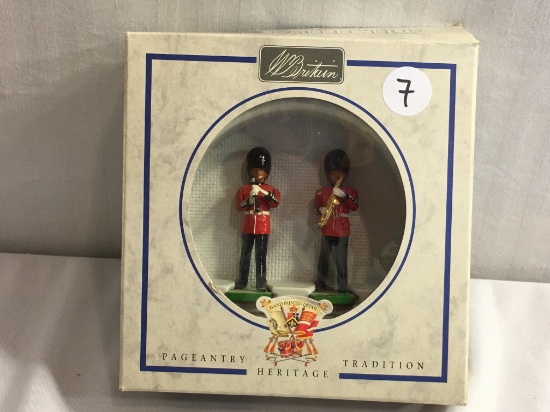 Collector 1993 Britains Coldstream Guards Band Hand Painted Metal Marching Figures 2.5" tall