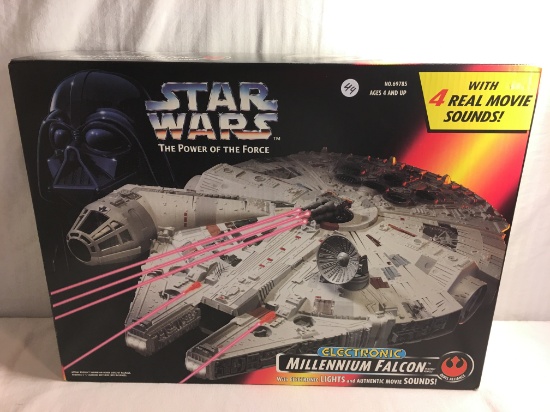 NIB Star Wars Power Of The Force Electronic Millennium Falcon W/Lights Movie Sounds 17"x23" Box