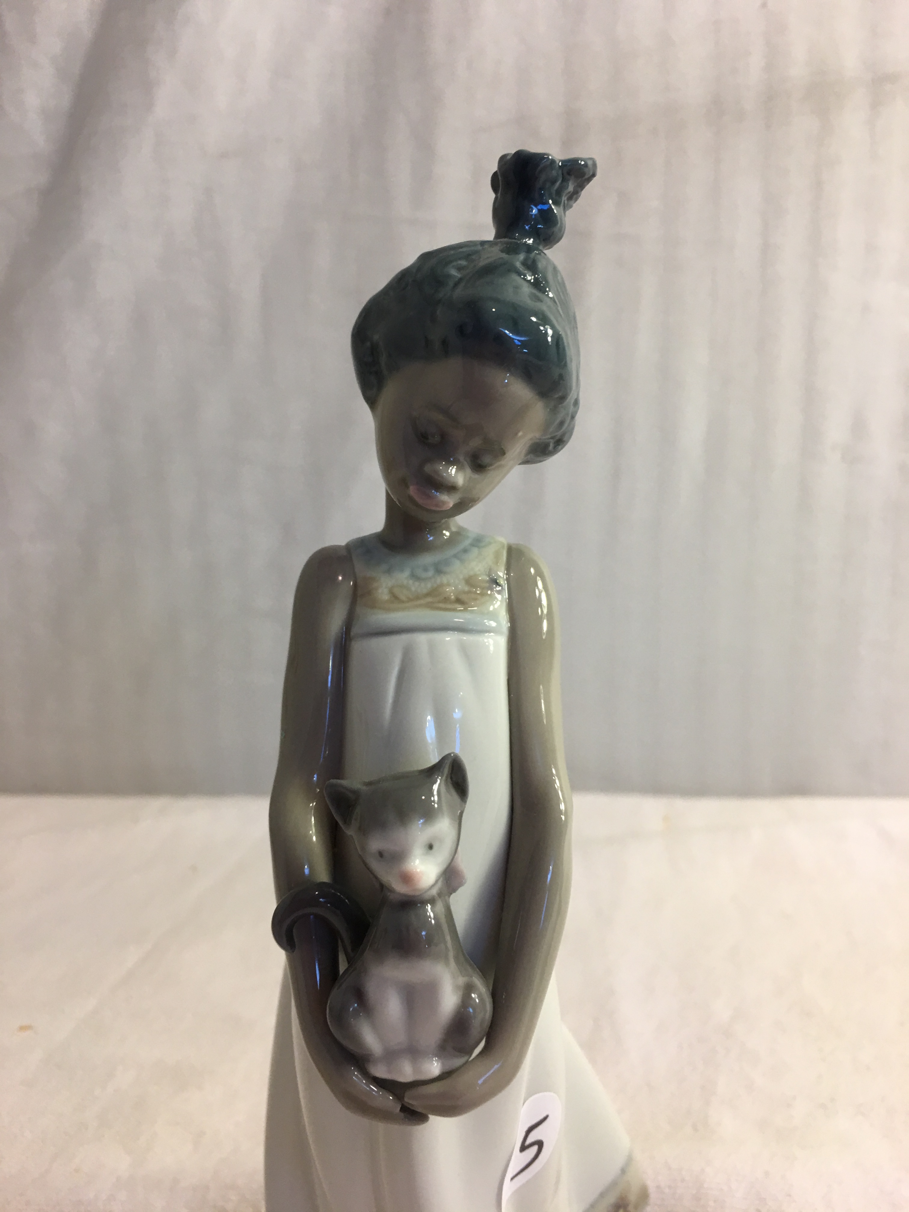 Lladro Porcelain Figures-Black Legacy Close to my Heart Girl with