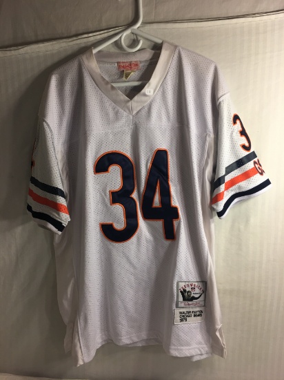 Collector Vtg 1975 NFL Thrwbacks Mitchell & Ness Walter Payton Chicago Bears #34 White Jersey