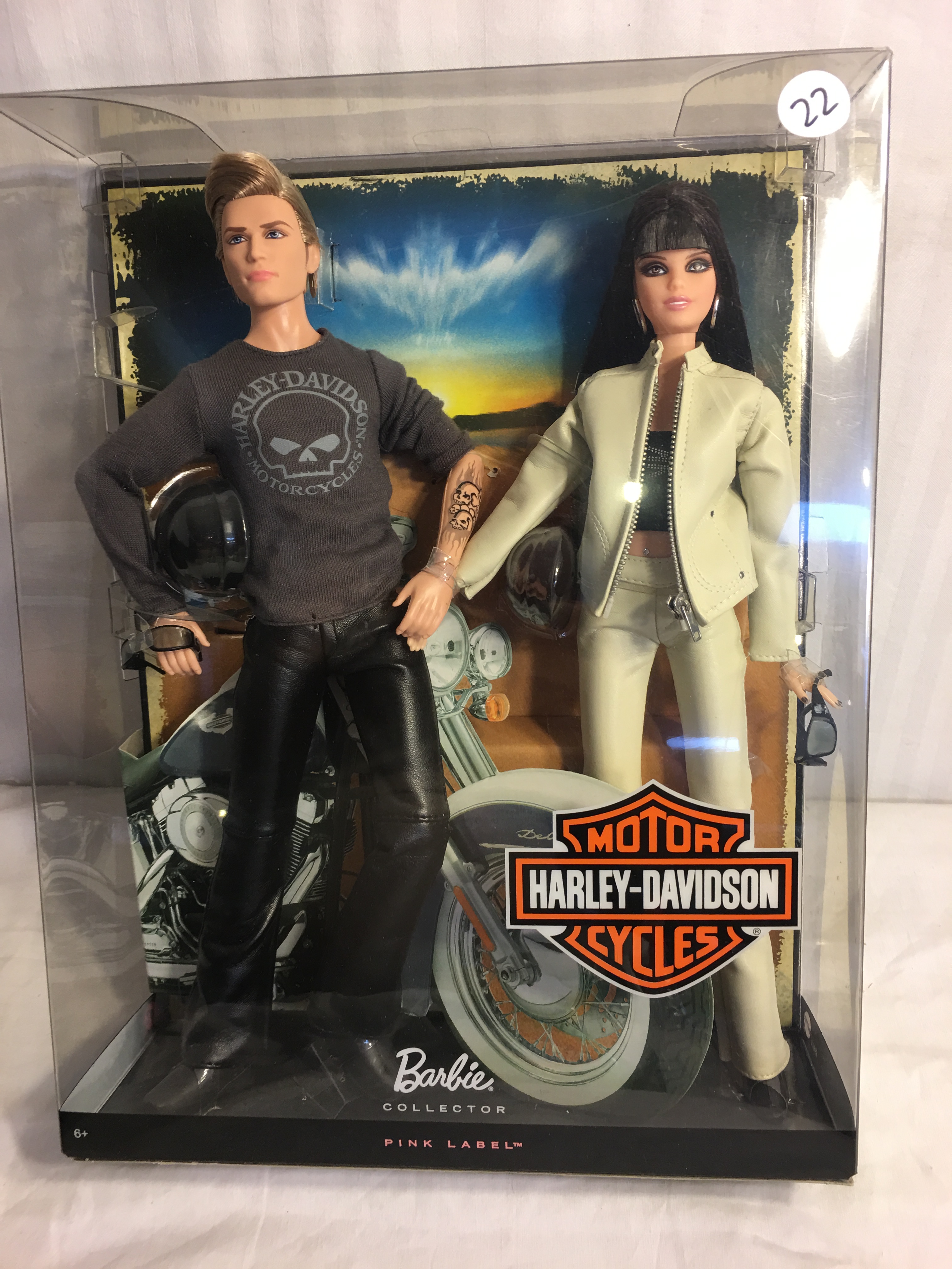 Barbie Collector Pink Label Harley-Davidson Motor Cycles Barbie & Ken Doll  Set