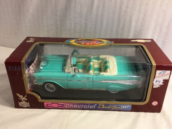 Collector New Road Legends 1957 Chevrolet Bel Air 1:18 Scale Collection Die Cast Metal Green Car