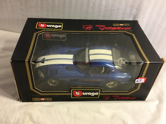 Collector Loose in the Box Burago Diamonds Dodge Viper RT/10 1992 Scale 1:18 DieCats Blue Car