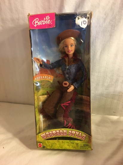 Collector Barbie Mattel Western Style Poseable Doll 13"Tall Box Size