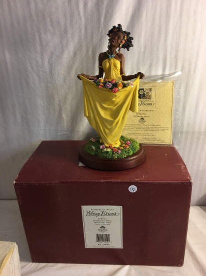 Collector Thomas Blackshear's Ebony Visions 1999 Members Edition "Spring" Figurine On Wood Base