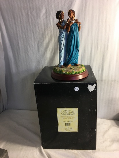 Collector Thomas Blackshear's Ebony Visions "Sister Forever" A Time To Share Ltd. Figurine On Wood