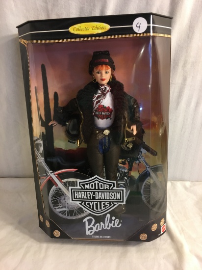 Collector NIB Barbie Mattel Harley Davidson Motor Cycle 2nd in a Series 14"Tall Box Size
