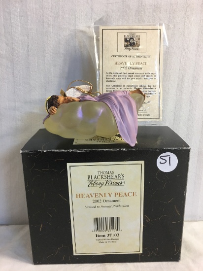 Collector Thomas BlackShear's Ebony Visions "Heavenly Peace 2002 Ornament" Ltd. Edt. 6"x5" Box