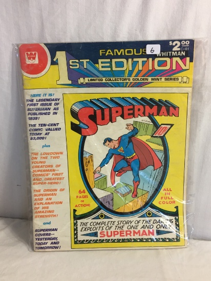 Collector Vintage Whitman 1st Edition Limited Golden Mint Series Famous Superman Comic Magazine