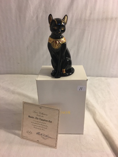 Collector NIB Lenox Colletcion Bastet The Egyptian Cat Figurine W/Coa Size:6.1/2"tall Box Size