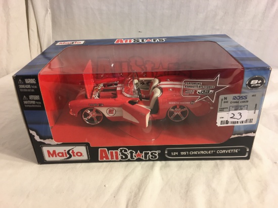 Collector New Maisto AllStar 1957 Chevrolet Corvette 1:24 Scale DieCast Car Red/White