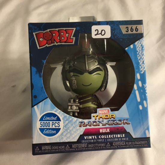 Funko dorbz Marvel Thor Ragnarok HULK # 366 LIMITED EDITION 5000 avec protecteur