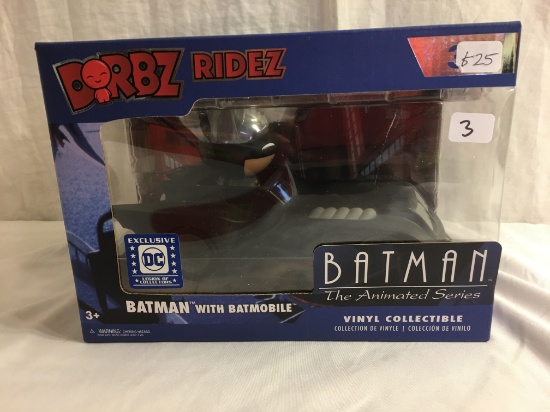 NIB DORBZ RIDEZ Funko Batman The Animated Series DC, Exclusive Batman With Batmobile 8.5x6.5"