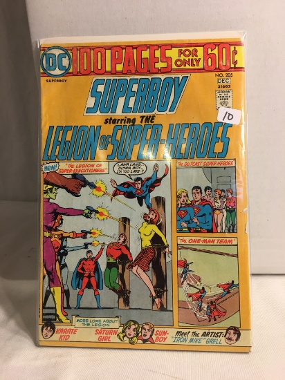 Collector Vintage DC, 100 Pages Superboy Starring The Legion Of Super-Heroes Comic Book No.205