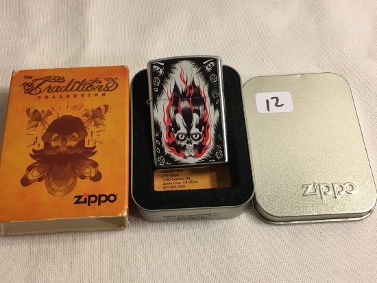 Collector L Zippo 05  Bradford Made in USA Stainless Steel Pocket Lighter Size:2.1/4"tall