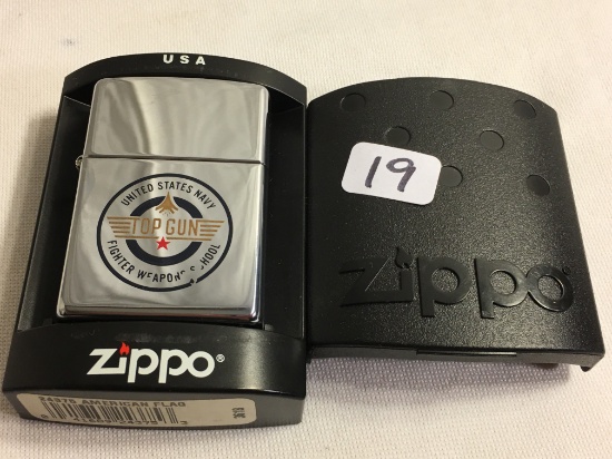Collector H Zippo Xll Bradford Made in USA US Navy Top Gun Pocket Lighter Size:2.1/4"tall