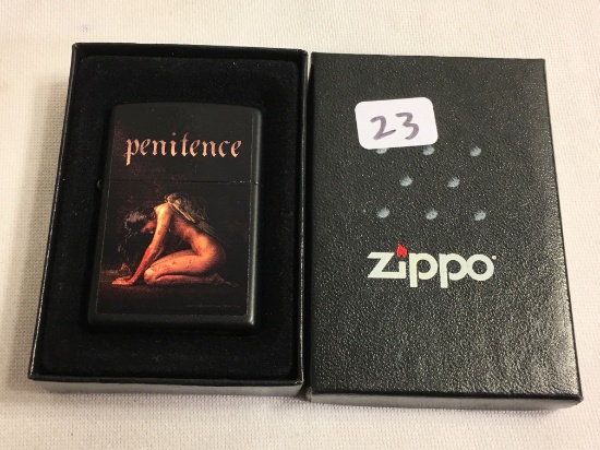 Collector H Zippo 12 Bradford Made in USA  Penitence Pocket Lighter Size:2.1/4"Tall