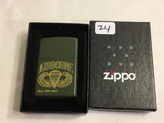 Collector AIRBONE All the Way H Zippo 04 Bradford Made in USA Pocket Lighter 2.1/4"Tall