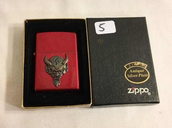 Collector B Zippo 06 Bradford Made in USA Red Pocket Lighter Size: 2.1/4"Tall