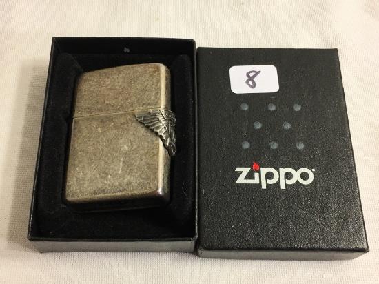 Collector B Zippo X Bradford Made in USA Pocket Lighter Silver Tone Camel Genuine Taste 2.1/4"tall