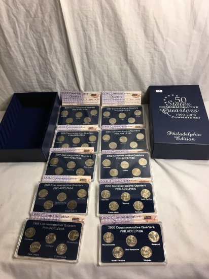 Collector 1999-2008 50 States Commemorative Quartes Complete Set Philadelphia Edition Coins