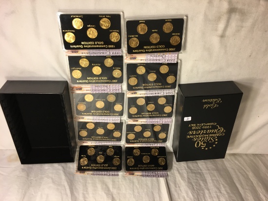 Collector 1999-2008 50 States Commemorative Quarters Complete Set Gold Edition Coins