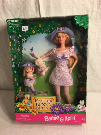 Collector Mattel Target Special Edition Easter Bunny Fun Barbie and Kelly Gift Set 13.5"T box